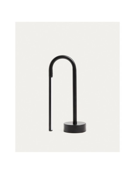 Lámpara de mesa portátil Bow de aluminio negro - Kave Home