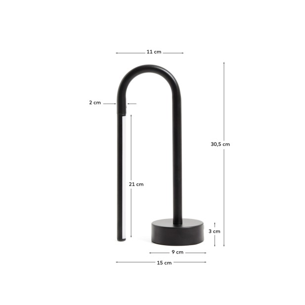 Lámpara de mesa portátil Bow de...