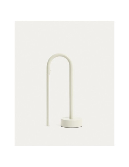 Lámpara de mesa portátil Bow de aluminio gris - Kave Home