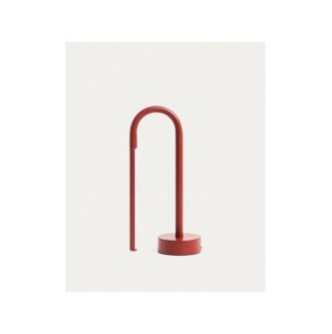 Lámpara de mesa portátil Bow de aluminio rojo - Kave Home