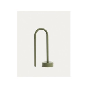 Lámpara de mesa portátil Bow de aluminio verde - Kave Home