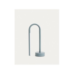 Lámpara de mesa portátil Bow de aluminio azul - Kave Home