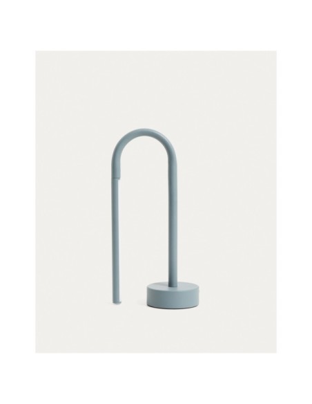 Lámpara de mesa portátil Bow de aluminio azul - Kave Home