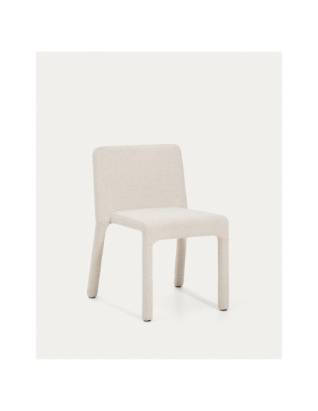 Silla apilable Loria de chenilla beige - Kave Home