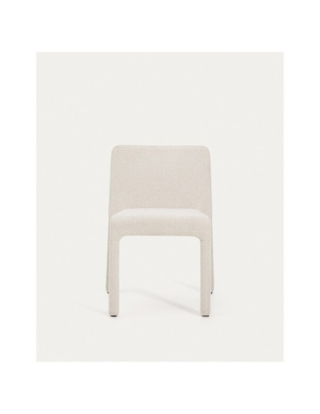 Silla apilable Loria de chenilla beige - Kave Home