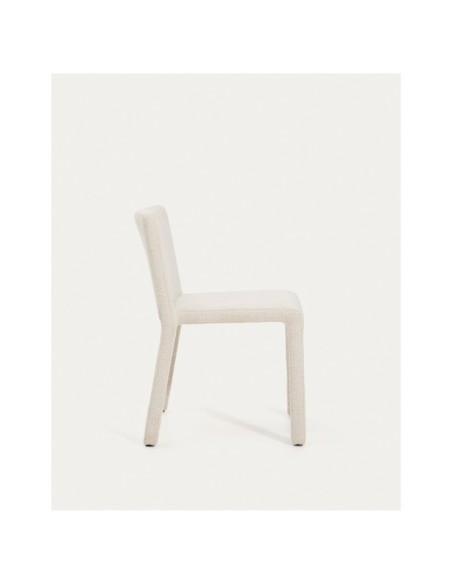 Silla apilable Loria de chenilla beige - Kave Home