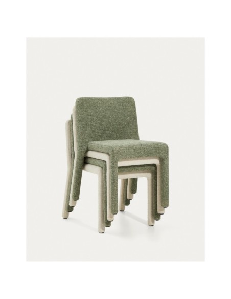 Silla apilable Loria de chenilla beige - Kave Home