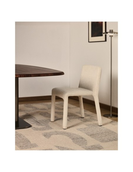 Silla apilable Loria de chenilla beige - Kave Home