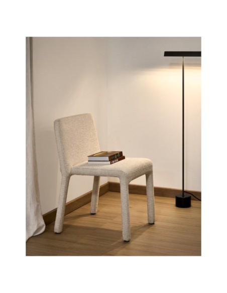 Silla apilable Loria de chenilla beige - Kave Home