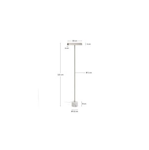 Lámpara de pie Lynor de acero cepillado con base de... 2