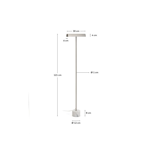 Lámpara de pie Lynor de acero...