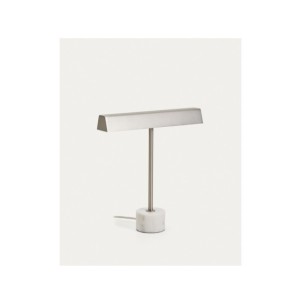 Lámpara de mesa Lynor de metal cepillado con base de...