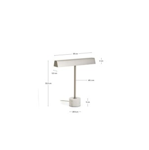 Lámpara de mesa Lynor de metal cepillado con base de... 2