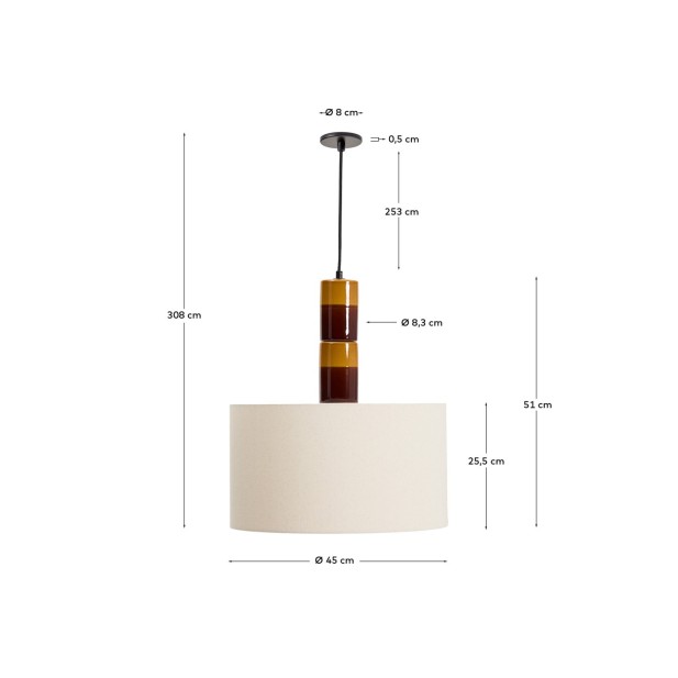 Lámpara de techo Mavran de cerámica...