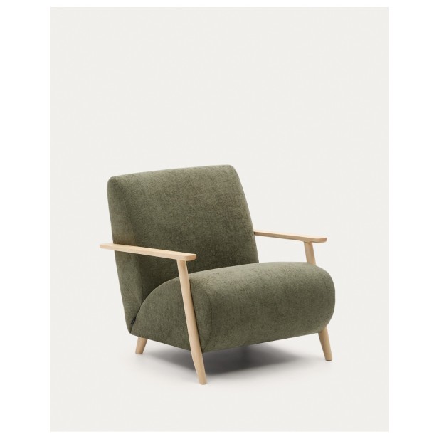 Butaca Meghan de chenilla verde y...