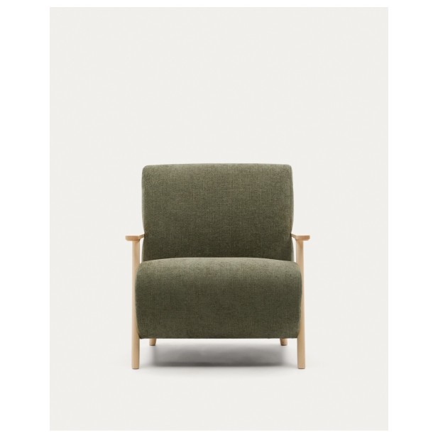 Butaca Meghan de chenilla verde y...