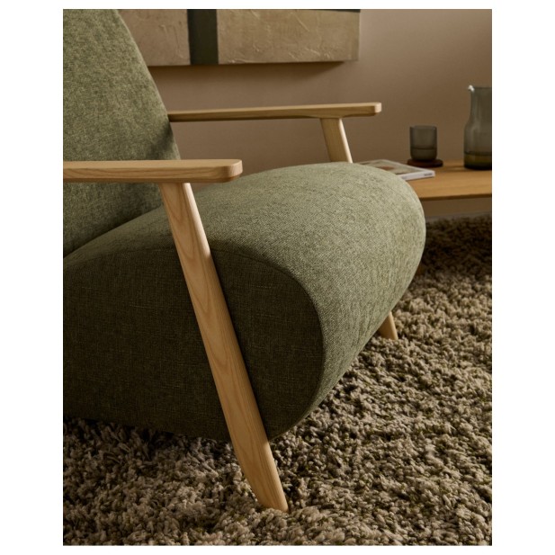 Butaca Meghan de chenilla verde y...