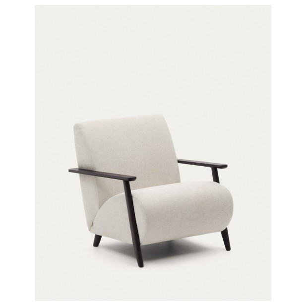 Butaca Meghan de chenilla perla y...