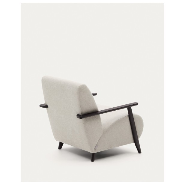 Butaca Meghan de chenilla perla y...