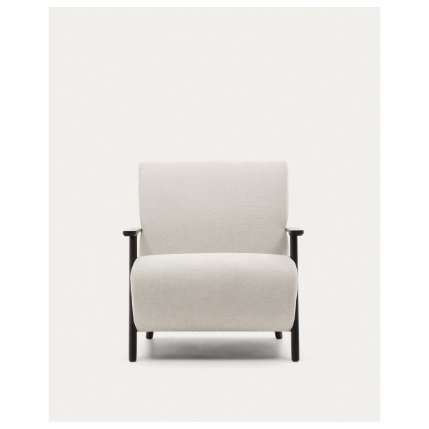 Butaca Meghan de chenilla perla y...