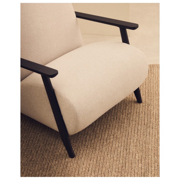 Butaca Meghan de chenilla perla y...