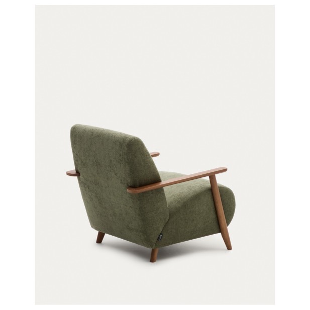 Butaca Meghan de chenilla verde y...