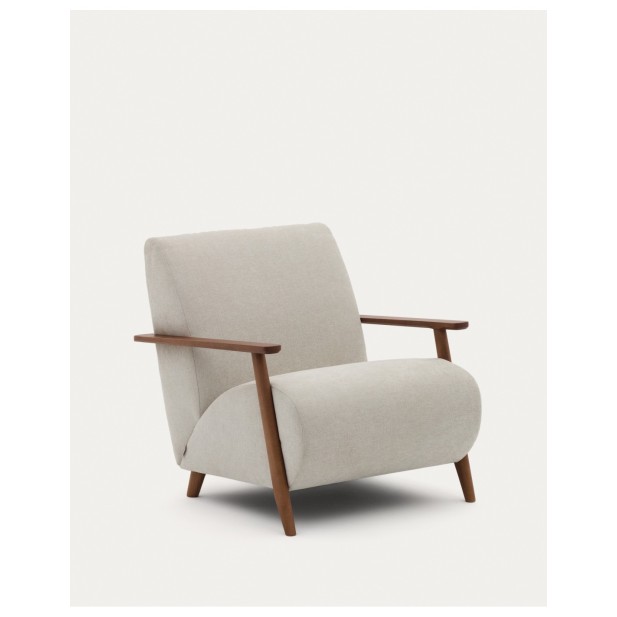 Butaca Meghan de chenilla perla y...