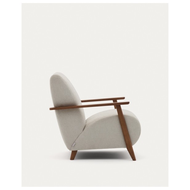 Butaca Meghan de chenilla perla y...