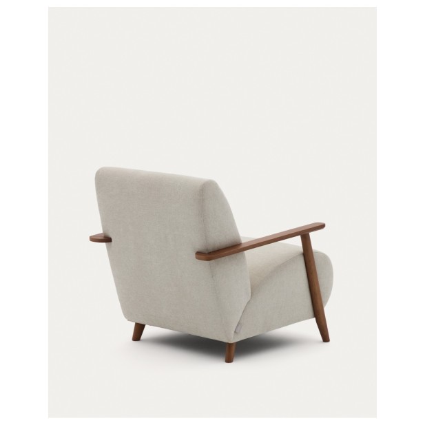 Butaca Meghan de chenilla perla y...