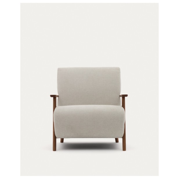 Butaca Meghan de chenilla perla y...