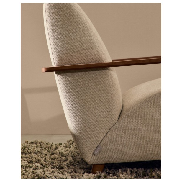 Butaca Meghan de chenilla perla y...