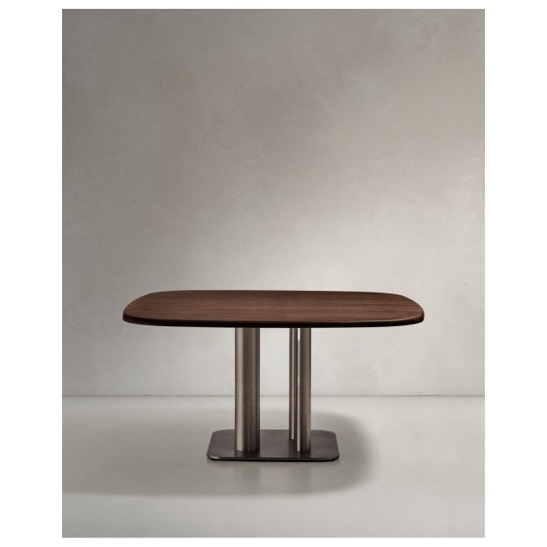 Mesa Melvar de chapa de nogal y patas...