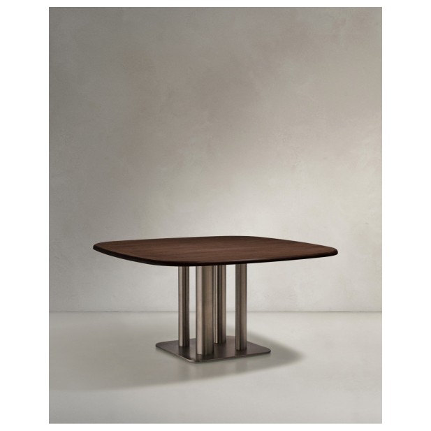 Mesa Melvar de chapa de nogal y patas...