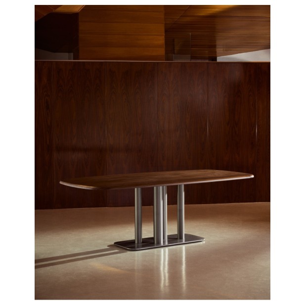 Mesa Melvar de chapa de nogal y patas...