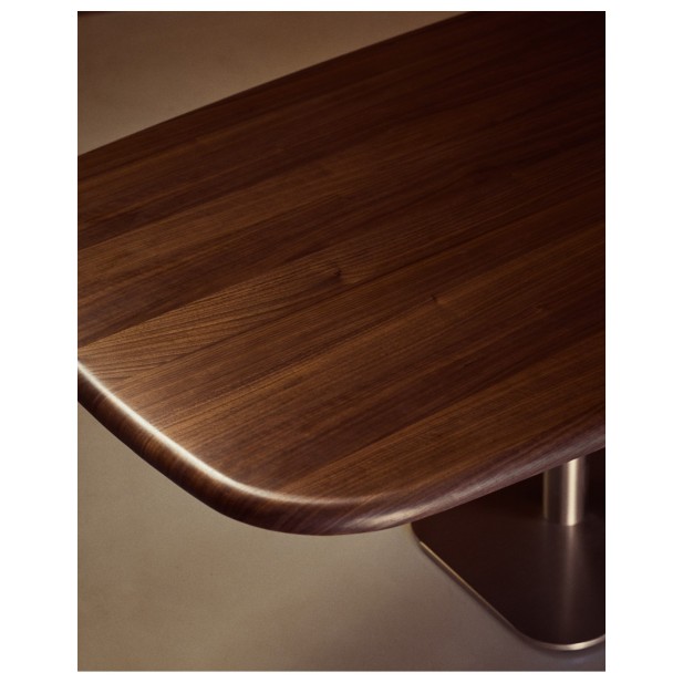 Mesa Melvar de chapa de nogal y patas...