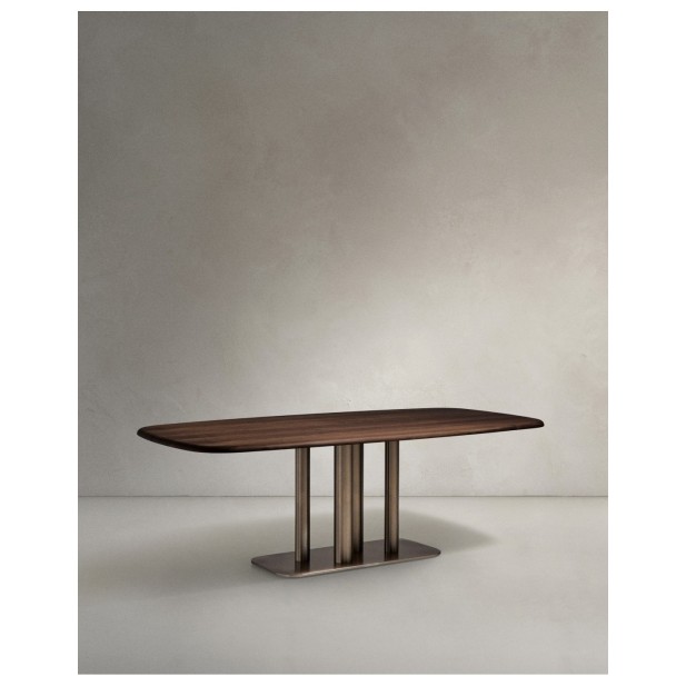 Mesa Melvar de chapa de nogal y patas...