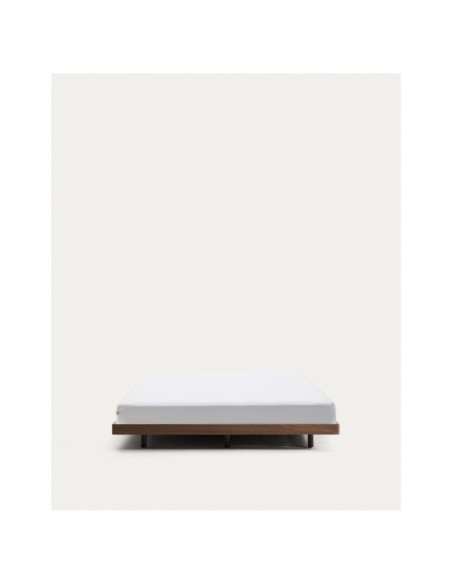 Base Norlen de chapa de nogal con acabado oscuro para colchón de 160 x 200 cm FSC Mix Credit - Kave Home