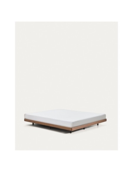 Base Norlen de chapa de nogal con acabado oscuro para colchón de 160 x 200 cm FSC Mix Credit - Kave Home