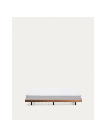 Base Norlen de chapa de nogal con acabado oscuro para colchón de 160 x 200 cm FSC Mix Credit - Kave Home