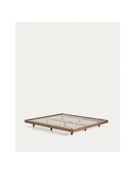 Base Norlen de chapa de nogal con acabado oscuro para colchón de 160 x 200 cm FSC Mix Credit - Kave Home