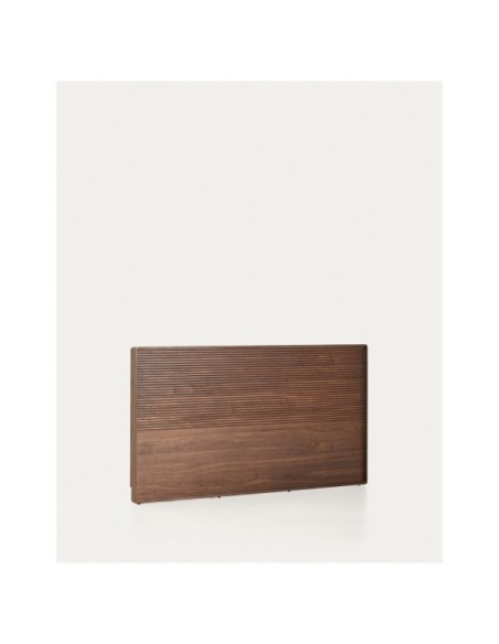 Cabecero Norlen de chapa de nogal con acabado oscuro y luz LED para cama de hasta 160 cm FSC Mix Credit - Kave Home