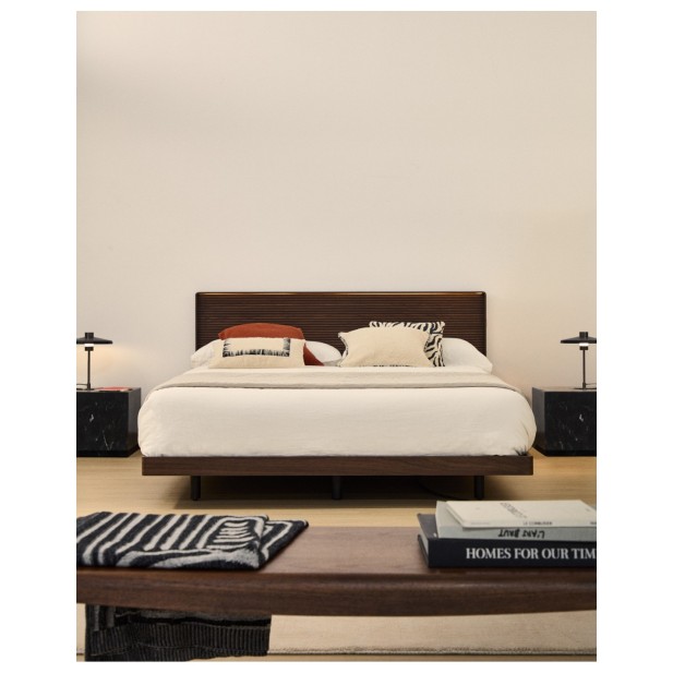 Cabecero Norlen de chapa de nogal con...