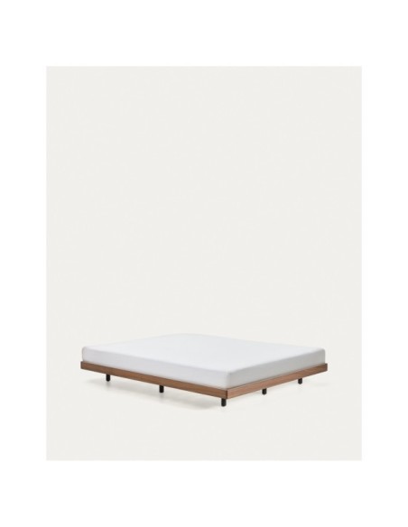 Base Norlen de chapa de nogal con acabado oscuro para colchón de 180 x 200 cm FSC Mix Credit - Kave Home