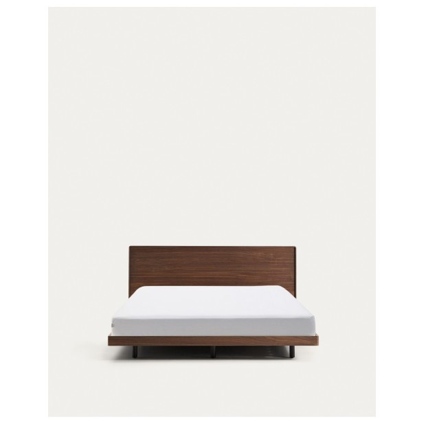 Cama Norlen de chapa de nogal con...