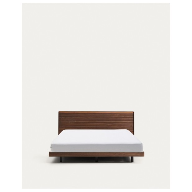 Cama Norlen de chapa de nogal con...