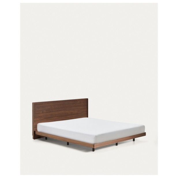 Cama Norlen de chapa de nogal con...
