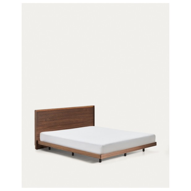 Cama Norlen de chapa de nogal con...