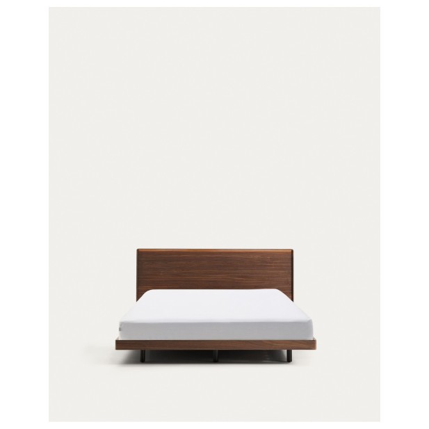 Cama Norlen de chapa de nogal con...