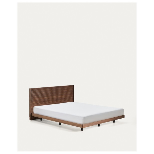 Cama Norlen de chapa de nogal con...