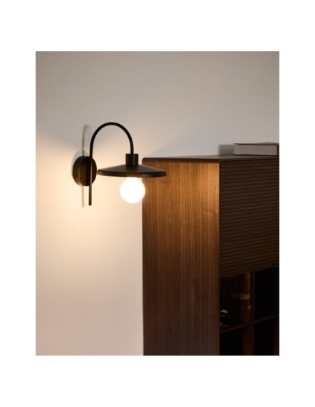 Aplique de pared Nuvira de acero negro satinado - Kave Home